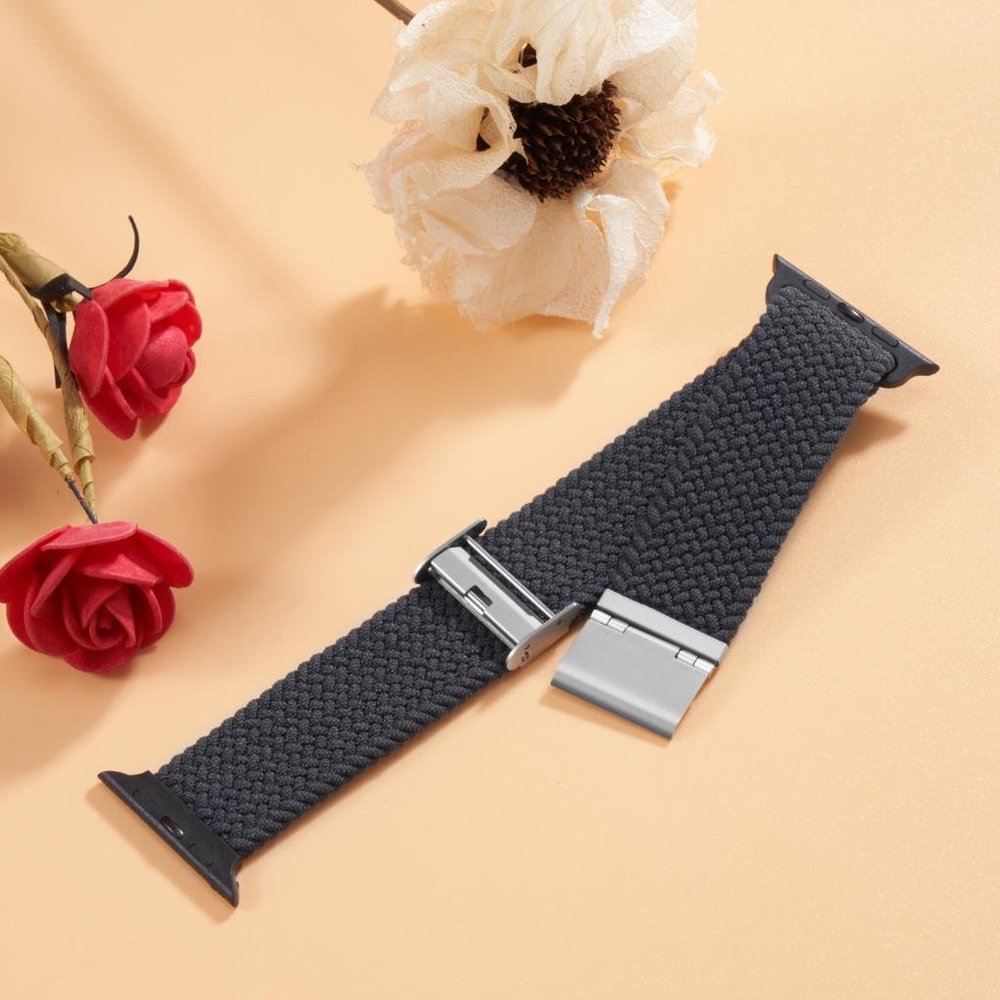 NEW Adjustable Navy Braided Solo Loop For Apple Watch - Picture 2 of 4